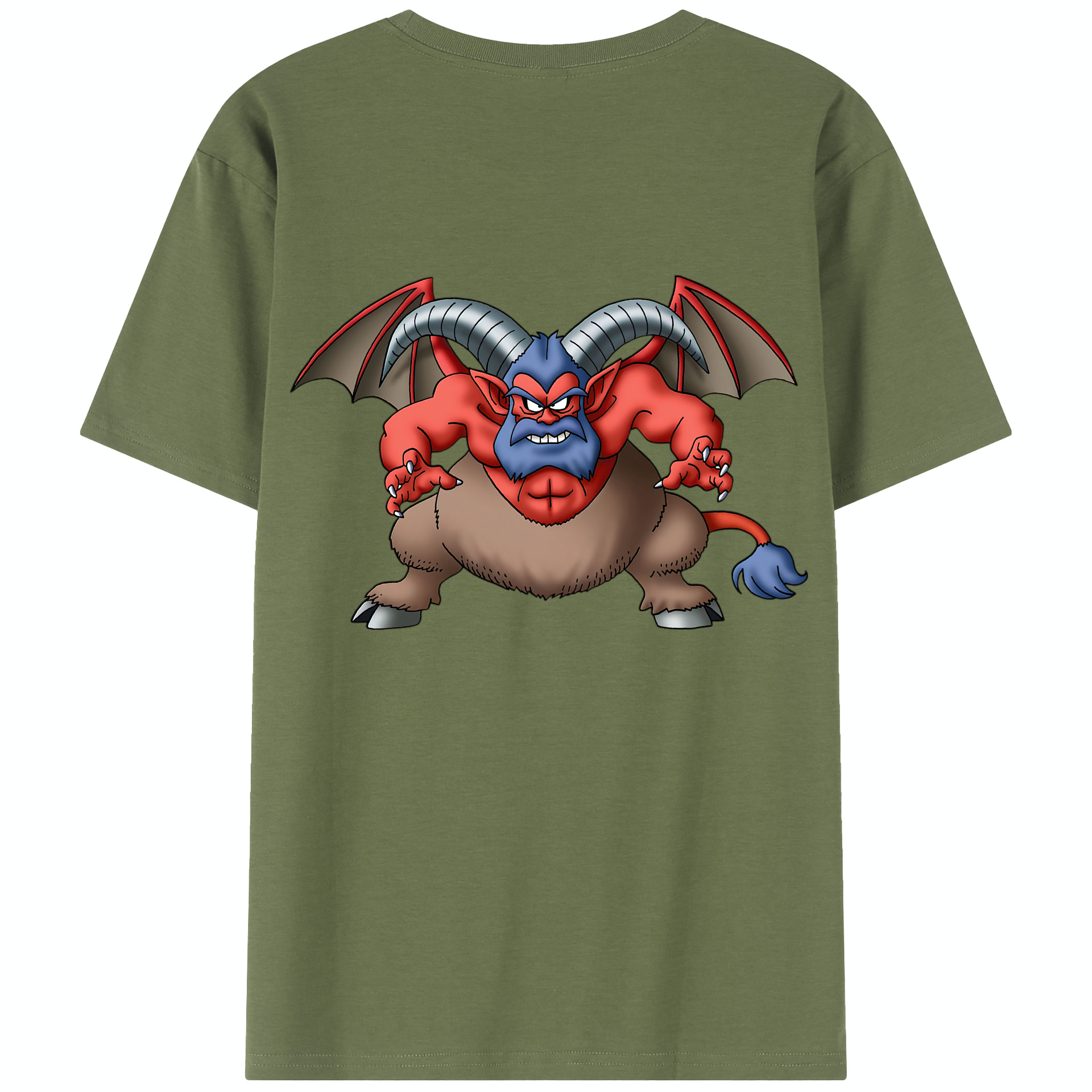 （画像用） ドラゴンクエスト Doragon Kuesuto Dragon Quest 綿100％半袖Tシャツ（背面プリント）